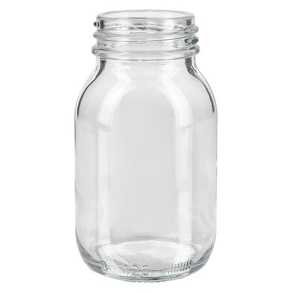 125 ml flaske med bred hals, klart glas