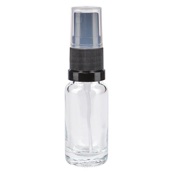 Apotekerflaske klar 10 ml spraytilbehør sort Apotekerflaske klar 10 ml spraytilbehør sort