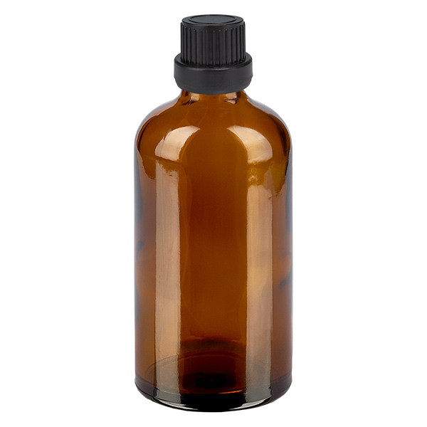100 ml dråbeflaske 2 mm sort OV BrownLine UT18/100