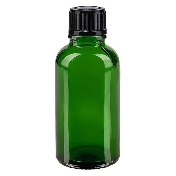Apoteksflaske grøn 30ml dryp v. 1mm sort pc Apoteksflaske grøn 30ml dryp v. 1mm sort pc