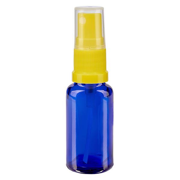 Apotekerflaske blå 20 ml spraytilbehør gul Apotekerflaske blå 20 ml spraytilbehør gul