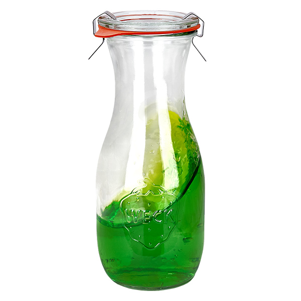 Sæt med 24 Weck-krukker 530 ml juiceflaske med 24 glaslåg
