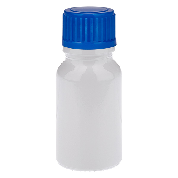 10 ml flaske 11 mm skruelåg blå Standard WhiteLine UT18/10 10 ml flaske 11 mm skruelåg blå Standard WhiteLine UT18/10