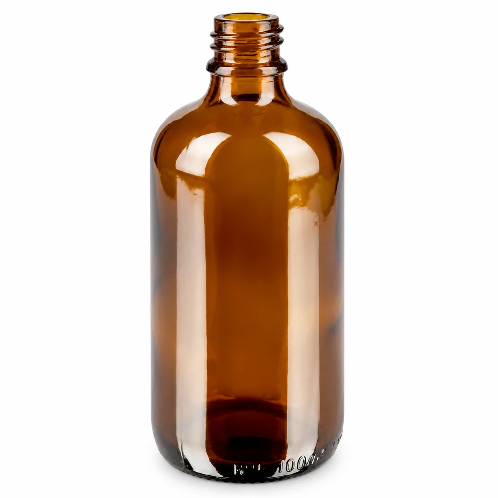 100 ml pipetteflaske sort OV BrownLine UT18/100 100 ml pipetteflaske af ravfarvet glas med gevindhals til laboratorie- og medicinalbrug