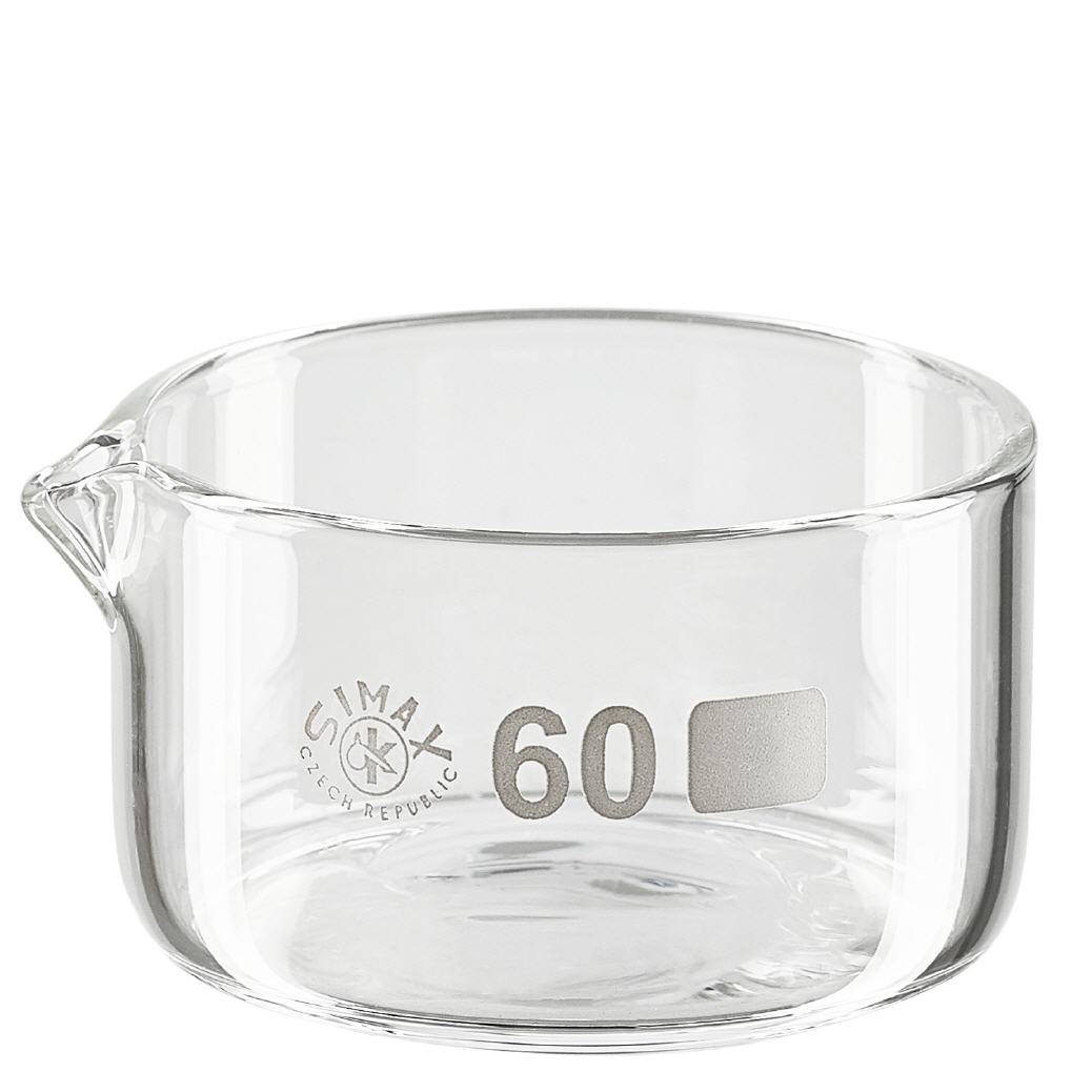 Krystalliseringsskål 60 ml med borosilikat-tud Krystalliseringsskål 60 ml med borosilikat-tud
