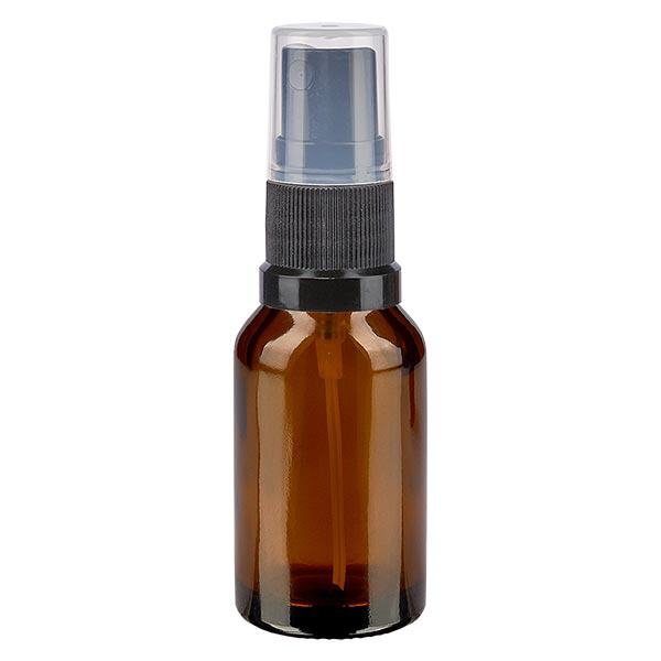Apotekerflaske brun 15ml spraytilbehør sort Apotekerflaske brun 15ml spraytilbehør sort