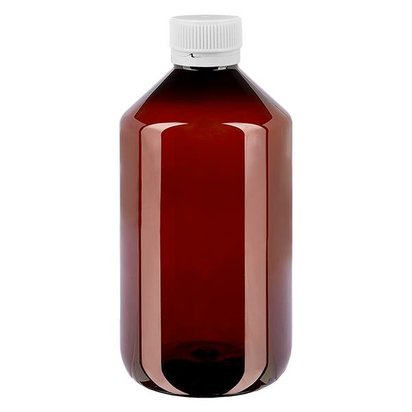 PET-flaske 500 ml med hvid rillet OV PET-flaske 500 ml med hvid rillet OV
