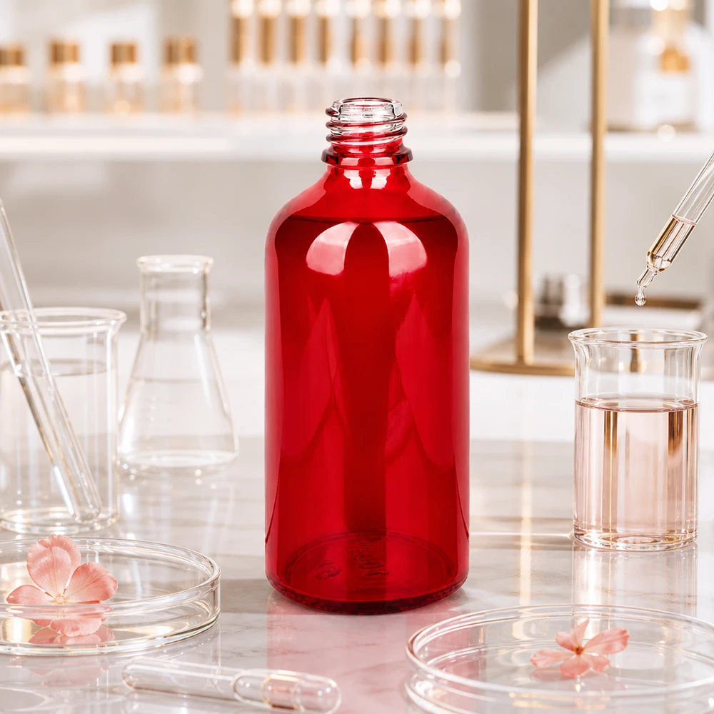 100 ml Apoteksflaske RedLine UT18/100 UNiTWIST 100 ml RedLine-apoteksflaske af høj kvalitet i robust glas til laboratorie- og kosmetikindustrien