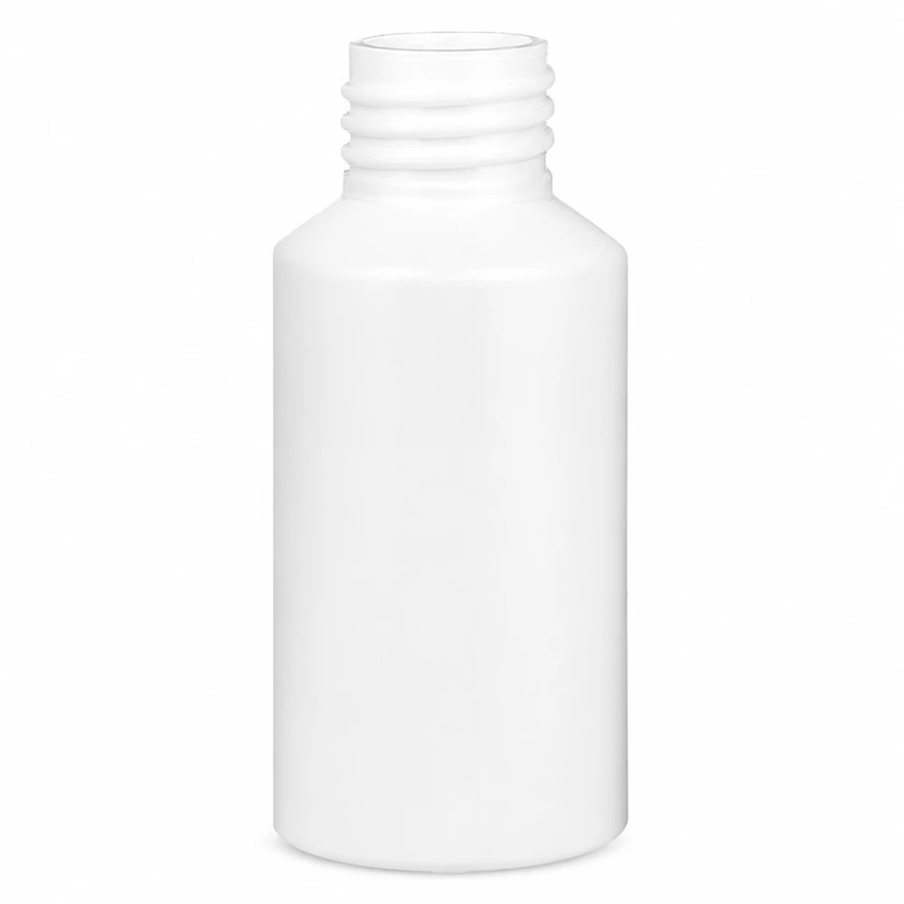 Apoteksflaske HDPE 50 ml hvid, uden låg Hvid HDPE-apotekflaske på 50 ml uden låg til farmaceutiske formål