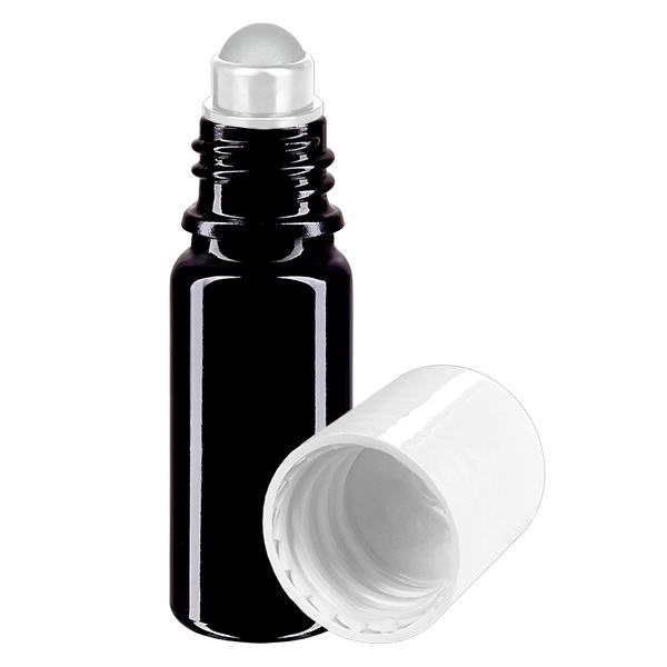 Apoteksflaske viol. 10ml roll-on hætte hvid Apoteksflaske viol. 10ml roll-on hætte hvid