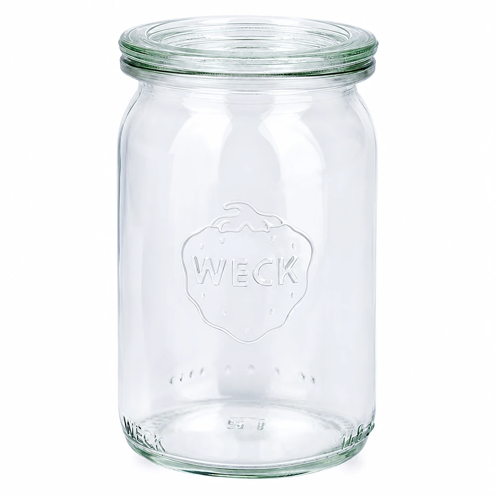 WECK 145 ml cylinderglas med glaslåg RR40 konserveringsglas transparent til konservering og opbevaring