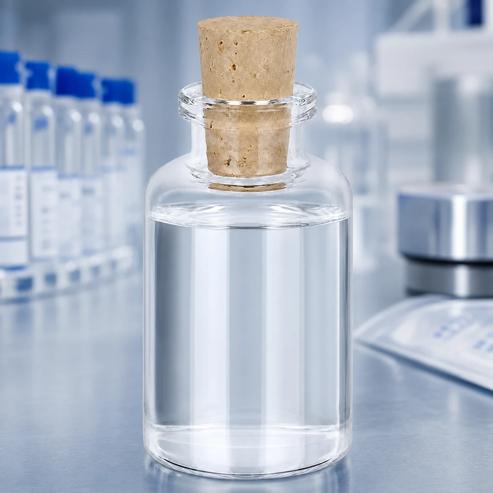 Flaske klart glas 30ml med kork 11/14mm Rundglasflasche 30ml mit passendem Naturkorken 11/14mm für Laborproben und Sammlerstücke