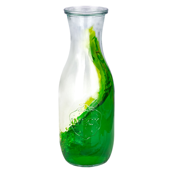 Sæt med 12 Weck-krukker 1062 ml juiceflaske med 12 glaslåg Sæt med 12 Weck-krukker 1062 ml juiceflaske med 12 glaslåg