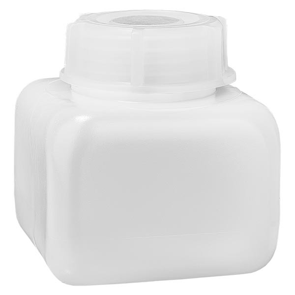 Kemikalieflaske 250 ml, bred hals fremstillet af PE-HD, naturfarvet