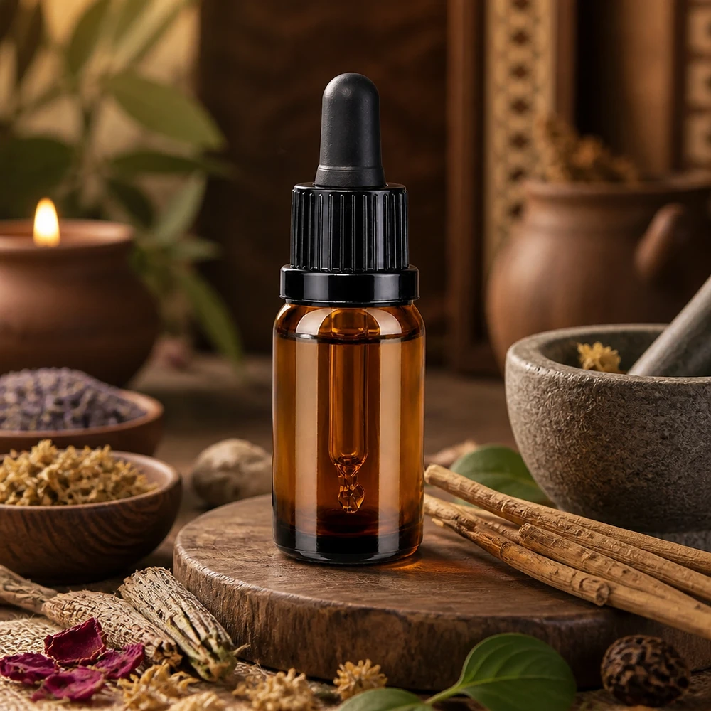 10 ml pipetteflaske sort OV BrownLine UT18/10 Kompakt 10 ml pipetteflaske i ravfarvet glas til aromaterapi og naturkosmetik