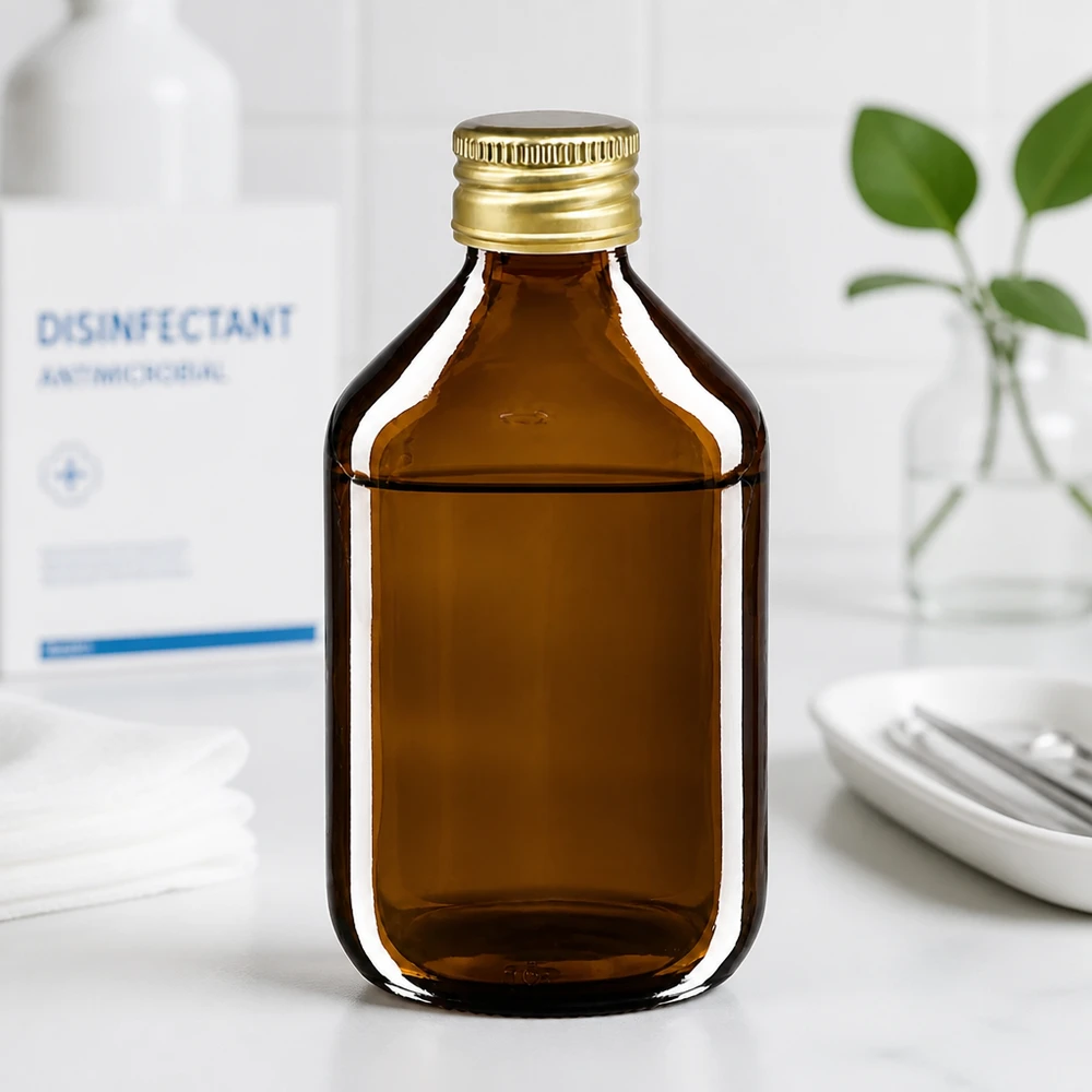 300 ml medicinflaske brun, med hætte i guldaluminium ApoGlas. Farmaceutisk kvalitet fra EU-produktion. 28 mm (PP28) gevind. (sirup, let glasflaske) 300 ml medicinflaske brun, med hætte i guldaluminium ApoGlas. Farmaceutisk kvalitet fra EU-produktion. 28 mm (PP28) gevind. (sirup, let glasflaske)