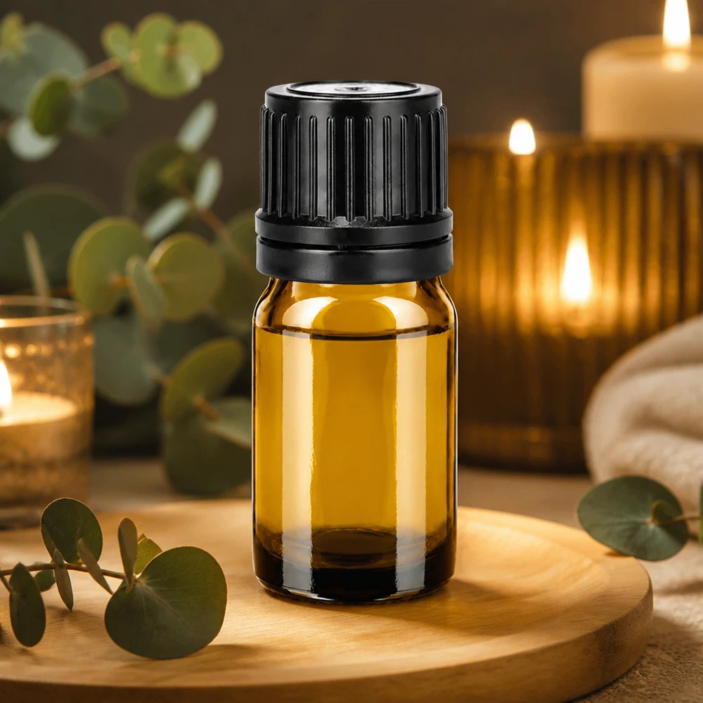 5ml flaske 11mm SV sort OV BrownLine UT18/5 Lille 5 ml ravfarvet glasflaske med UV-beskyttelse til sikker opbevaring af essenser og tinkturer