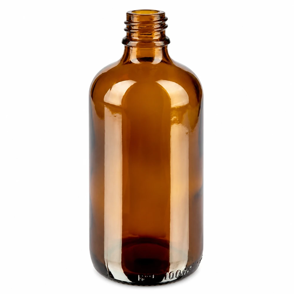 100 ml flaske 11 mm SV rød OV BrownLine UT18/100 Brun glasflaske 100 ml med 11 mm gevind - ideel til æteriske olier og tinkturer