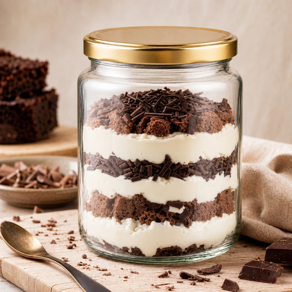 450 g BasicSeal honningkrukke som dessertkrukke til tiramisu lagdelte desserter med et gyldent låg kreativ brug i køkkenet