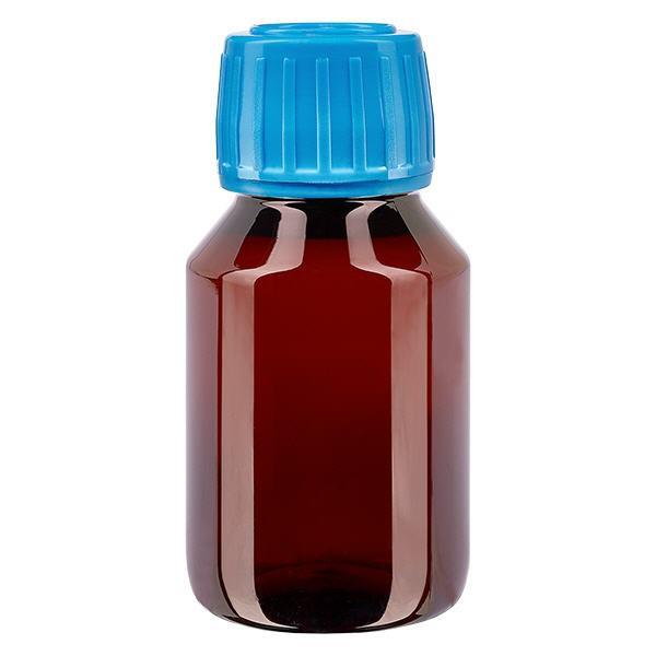 PET-flaske 50 ml med blå hætte OV PET-flaske 50 ml med blå hætte OV