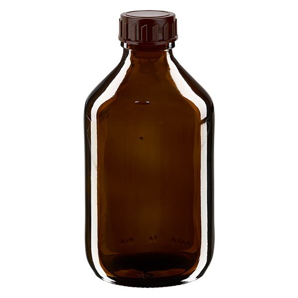 250 ml medicinflaske brun, med låg af brun ApoGlas. Farmaceutisk kvalitet fra EU-produktion. 28 mm (PP28) gevind. (sirup, let glasflaske) 250 ml medicinflaske brun, med låg af brun ApoGlas. Farmaceutisk kvalitet fra EU-produktion. 28 mm (PP28) gevind. (sirup, let glasflaske)