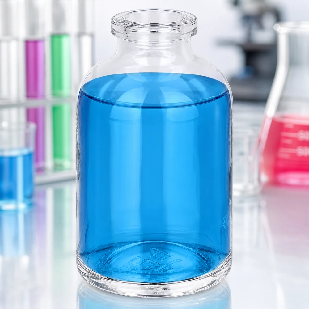 Injektionsflaske i klart glas 50 ml Hochwertige 50ml Injektionsflasche Klarglas mit dickem Standboden für sichere Lagerung