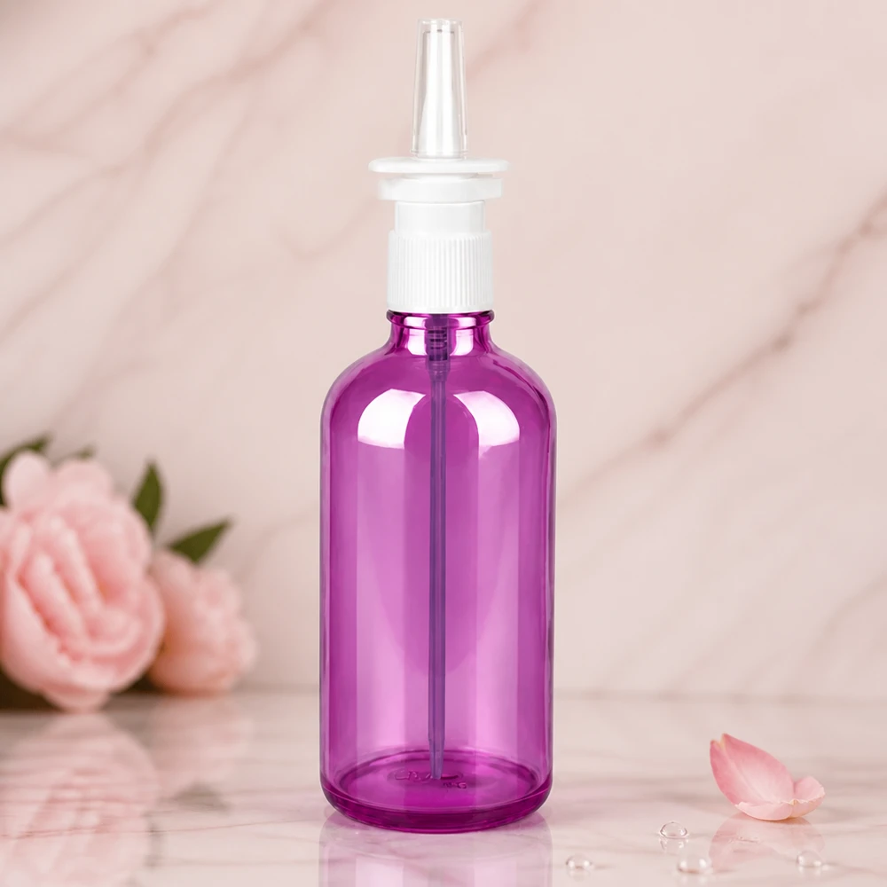 100 ml næsesprayflaske hvid/transparent standard PurpleLine UT18/100 Elegant lilla næsesprayflaske med ergonomisk design og præcist sprayhoved til 100 ml indhold