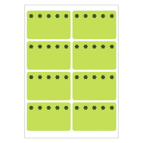 Frysetiketter grøn (48 klistermærker) 26x40mm | 6 ark = 48 papirklistermærker Frysetiketter grøn (48 klistermærker) 26x40mm | 6 ark = 48 papirklistermærker