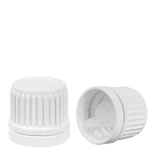 Dråbehætte 0,8 mm hvid (DIN18, UT18) med tyverisikringsring. Lodret dråbetæller. Til ApoGlas®, UNiTWIST® & Miron® Apofl. 5-100 ml med 18 mm gevind. Dråbehætte 0,8 mm hvid (DIN18, UT18) med tyverisikringsring. Lodret dråbetæller. Til ApoGlas®, UNiTWIST® & Miron® Apofl. 5-100 ml med 18 mm gevind.