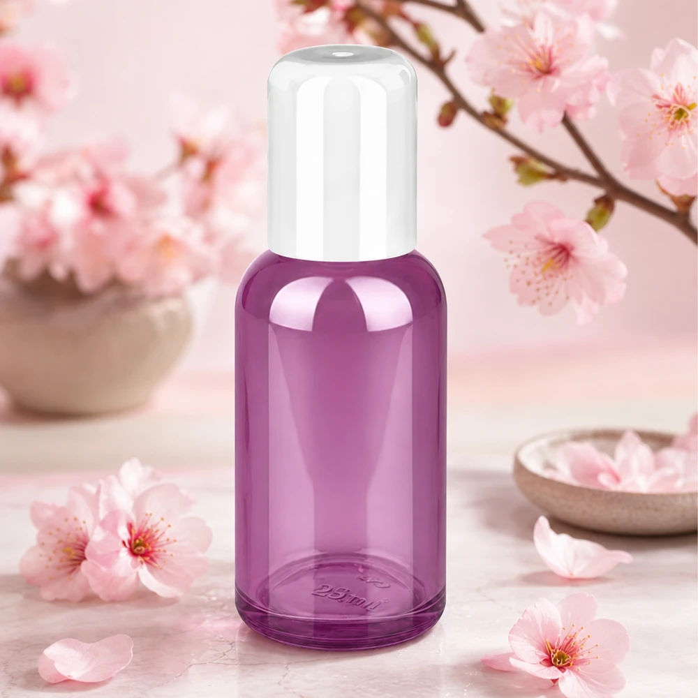 30 ml roll-on-flaske hvid standard PurpleLine UT18/30 Violet glasflaske 30 ml med roll-on-system til nem dosering af kosmetiske produkter