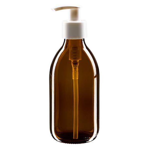 250 ml medicinflaske brun, med dispenserpumpe hvid ApoGlas. Farmaceutisk kvalitet fra EU-produktion. 28 mm (PP28) gevind. (sirup, let glasflaske) 250 ml medicinflaske brun, med dispenserpumpe hvid ApoGlas. Farmaceutisk kvalitet fra EU-produktion. 28 mm (PP28) gevind. (sirup, let glasflaske)