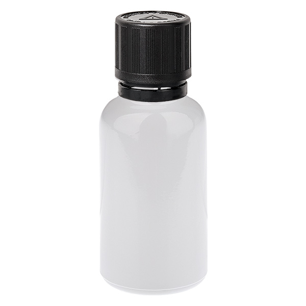 20 ml dråbeflaske 1 mm sort originalitetslukning børnesikring blindesymbol WhiteLine UT18/20