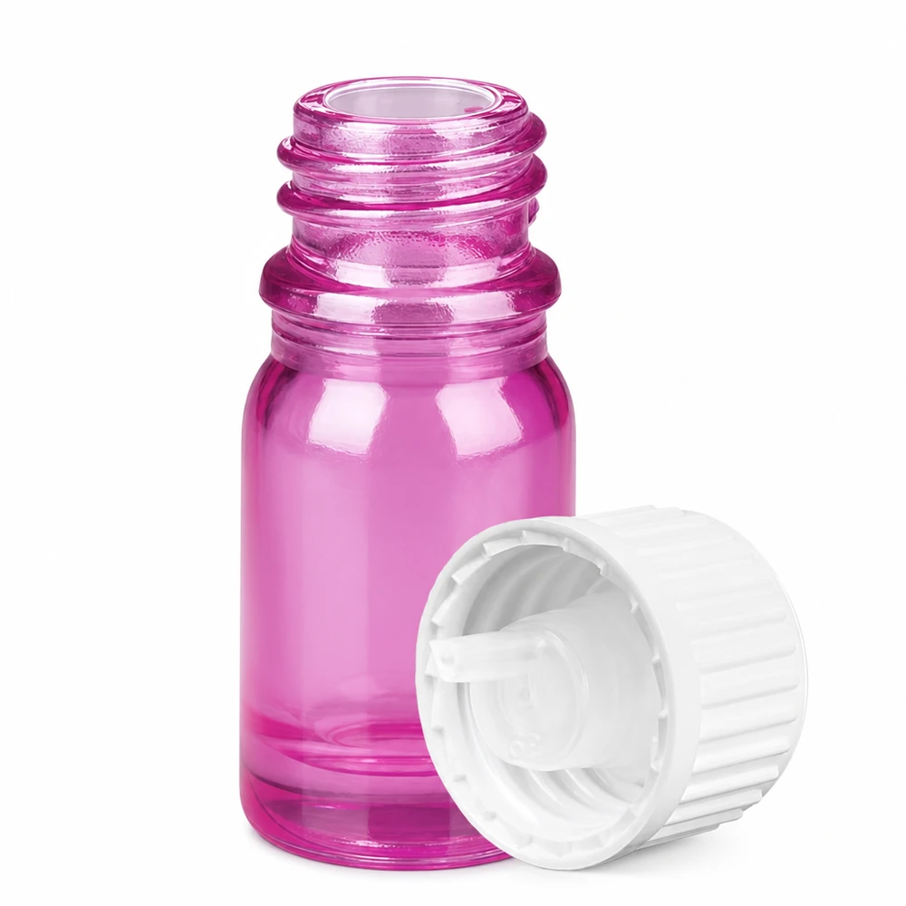 5 ml dråbeflaske 0,9 mm hvid standard PurpleLine UT18/5 5 ml dråbeflaske 0,9 mm doseringsåbning violet transparent til præcis påføring STD PurpleLine