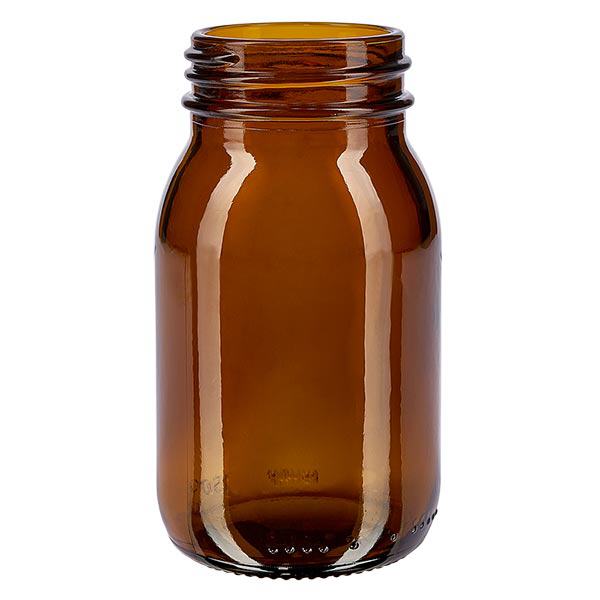 150 ml flaske med bred hals, ravfarvet glas