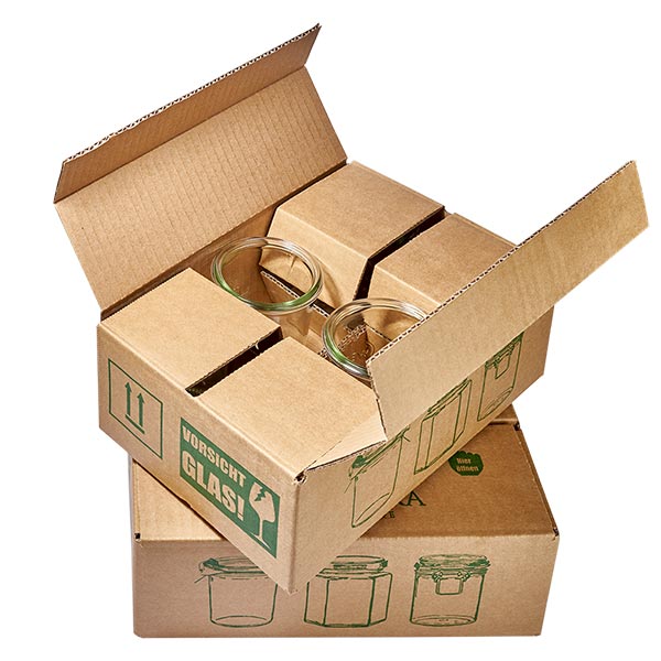 *NY*75 ml tulipankrukke med glaslåg WECK RR40 WECK tulipankrukke 1062ml RR100 Forsendelsesemballage Papkasse med beskyttende polstring til sikker transport af konserveringsglas