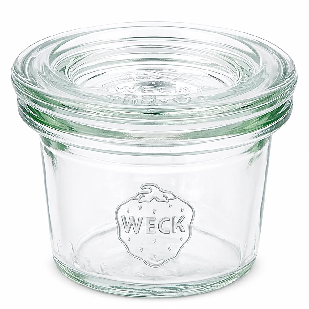 35 ml Briller med glaslåg WECK RR40 35 ml WECK RR40-bægre med gennemsigtigt glaslåg til marmelade og konserves