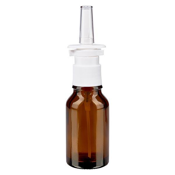 Apoteksflaske brun 15ml næseforstøver hvid St Apoteksflaske brun 15ml næseforstøver hvid St