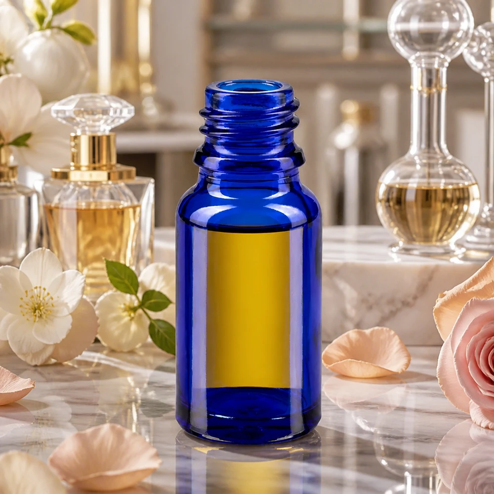 Dropperflaske 10ml DIN 18 BLÅT GLAS ApoGlas 10 ml-flaske med klassisk apotekerform til professionel opbevaring af dråber