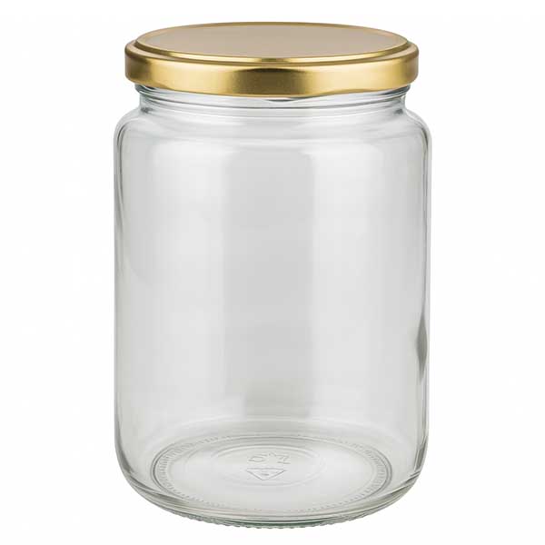 795 ml rund krukke med BasicSeal-låg i guld UNiTWIST