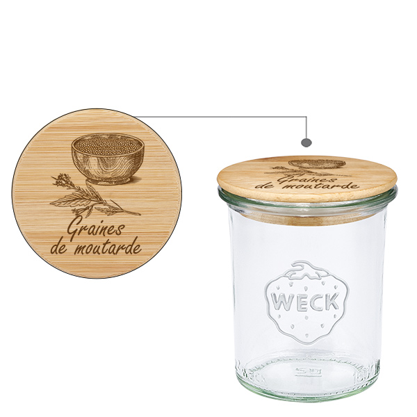 Træbeklædning "Graines de moutarde" med WECK verre renv