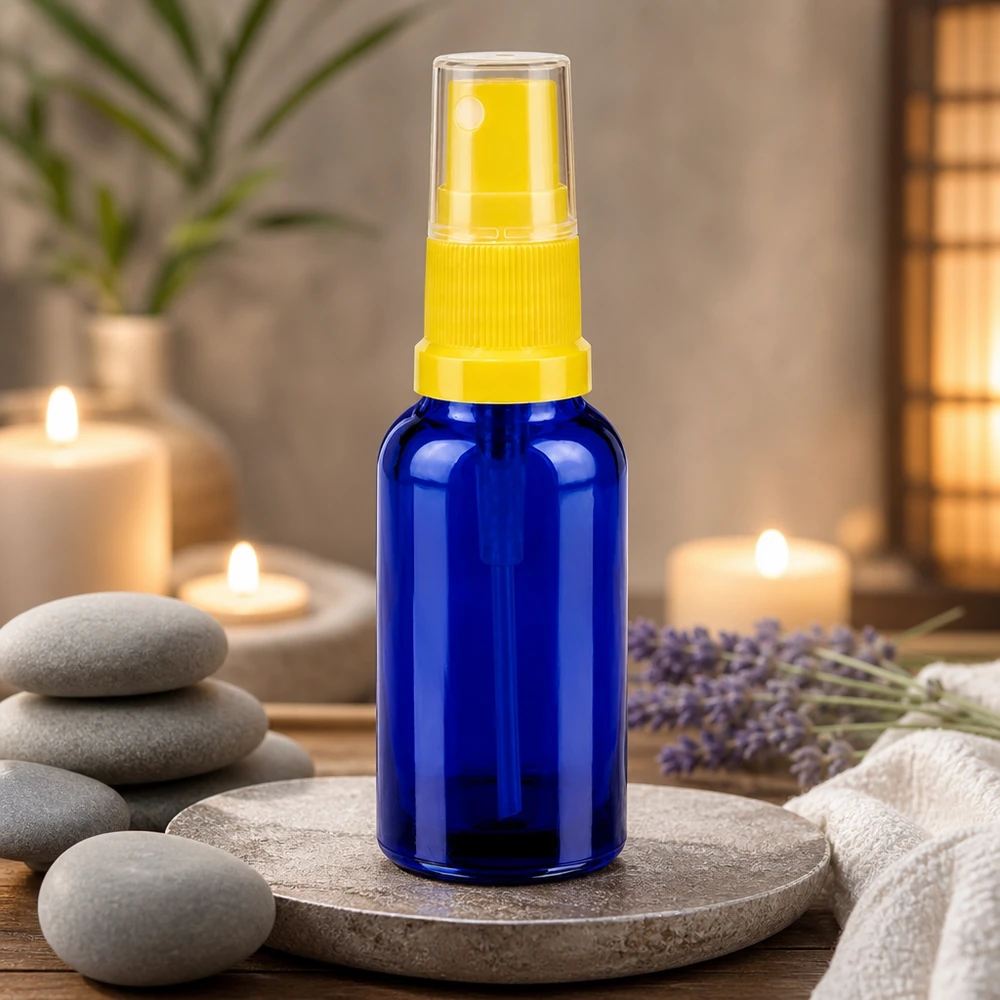 30 ml sprayflaske gul/tr. STD BlueLine UT18/30 Professionel 30 ml sprayflaske med ergonomisk design til nem håndtering i wellnessområdet