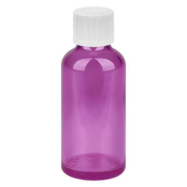50 ml dråbeflaske 1,2 mm hvid Standard børnesikret PurpleLine.UT18/50