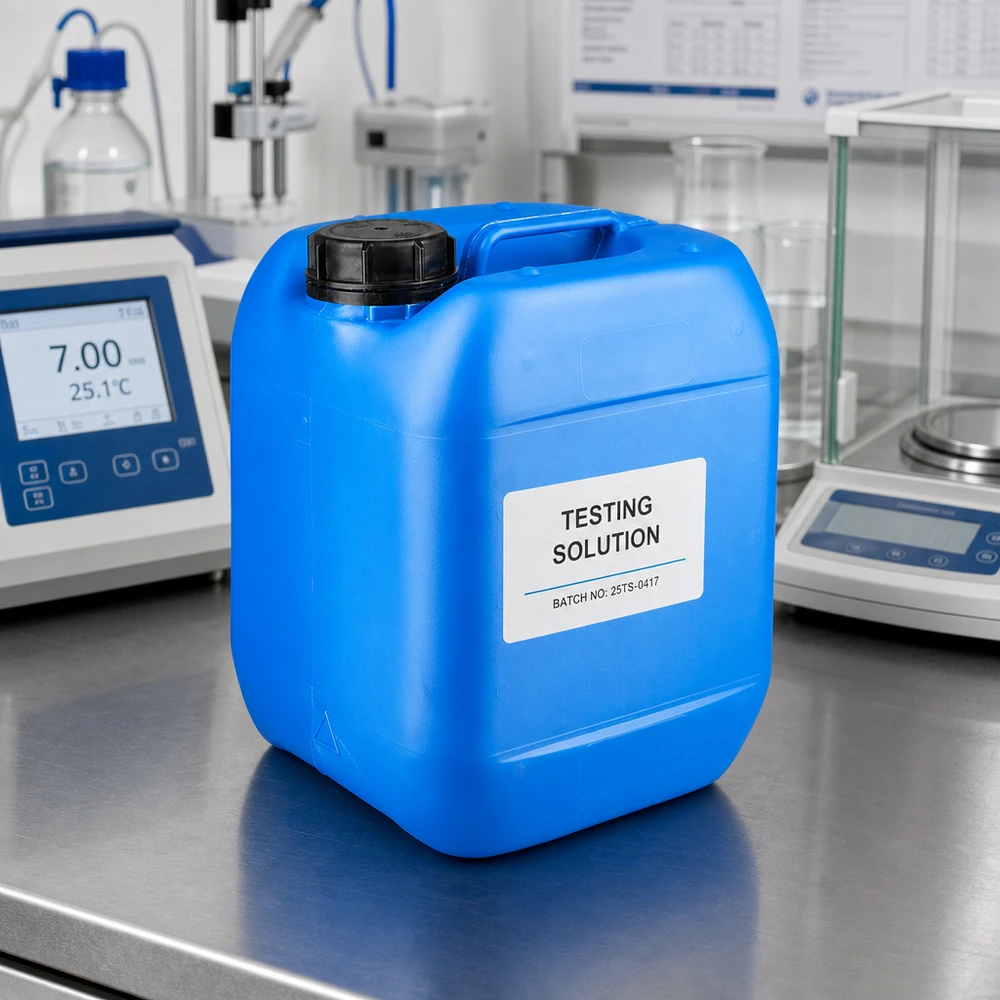 Robust HDPE-dunk på 5 liter, blå, med OV-skruelåg til kemikalier og opløsninger