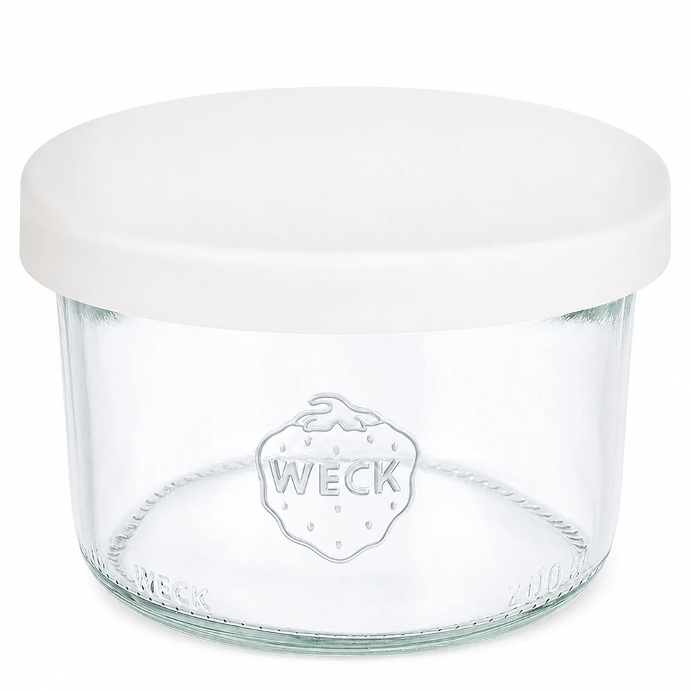WECK 200 ml RR80 murerbalje med hvidt silikonelåg Murerbalje af glas til konservering og opbevaring