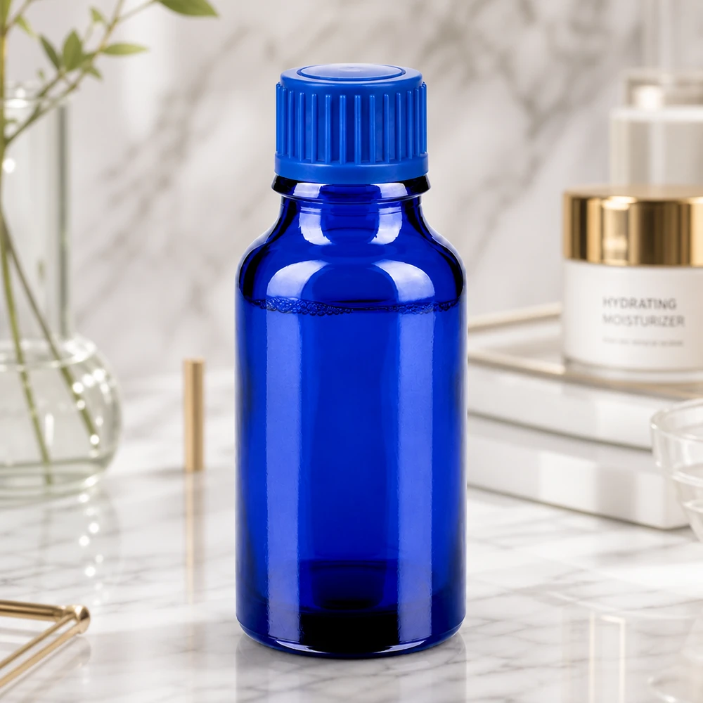 20 ml BlueLine-glasflaske i høj kvalitet med robust materiale til langtidsholdbar opbevaring
