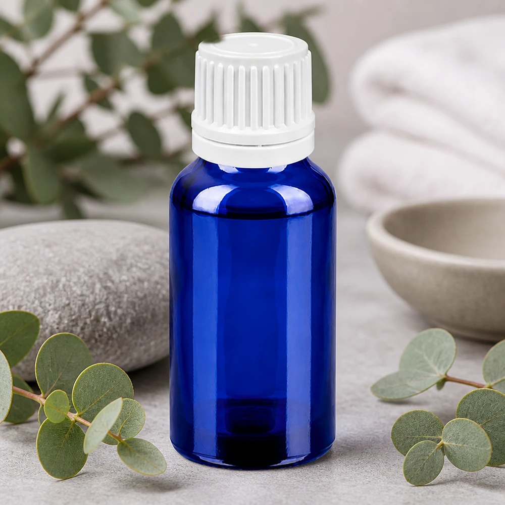 20 ml Dropperflaske 0,7 mm hvid OV BlueLine UT18/20 Præcis 0,7 mm dråbeåbning i 20 ml glasflasken til nøjagtig dosering af farmaceutiske produkter