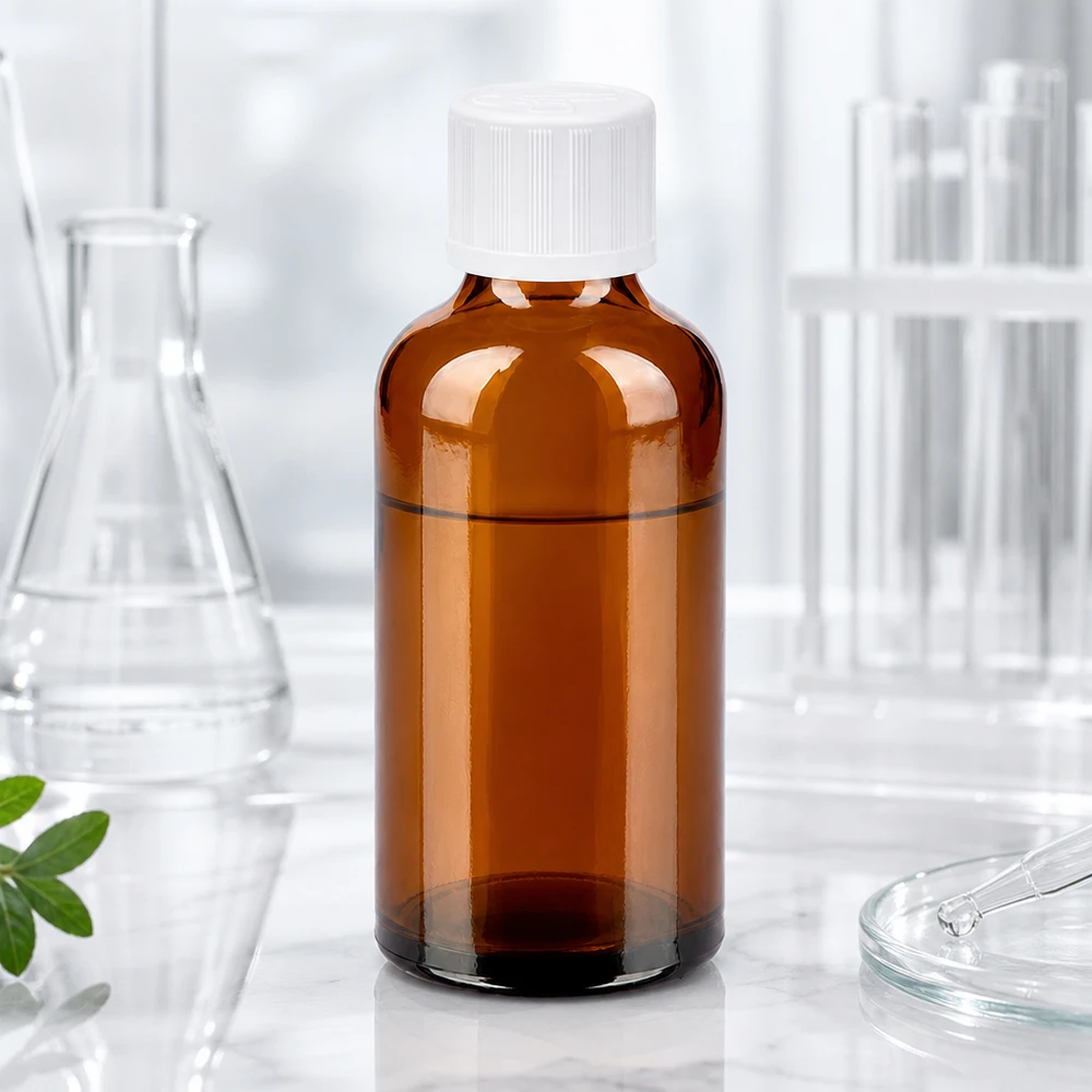 50 ml flaske 11 mm SV m. STD KiSi BrownLine UT18/50 50 ml laboratorieflaske lavet af UV-beskyttende ravfarvet glas til professionelle anvendelser