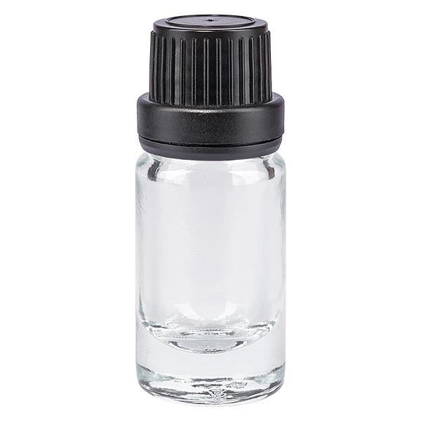 Apoteksflaske klar 5ml dryp v. Pr. 2mm sort OV Apoteksflaske klar 5ml dryp v. Pr. 2mm sort OV