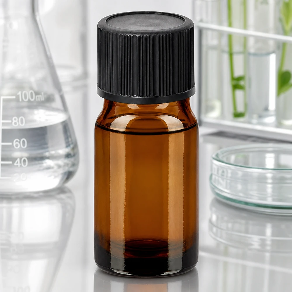 5ml Dropperflaske 1mm sort STD BrownLine UT18/5 Kompakt 5 ml apotekerflaske af ravfarvet glas til professionel brug i laboratoriet og i praksis