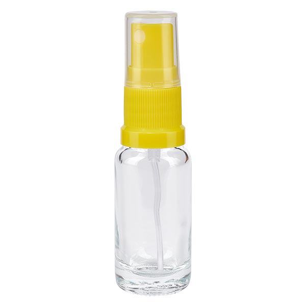 Apoteksflaske klar 10 ml spraytop gul Apoteksflaske klar 10 ml spraytop gul